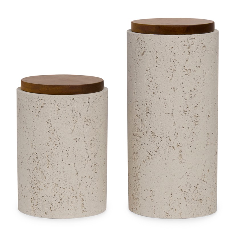 21775-2 POTE DECORATIVO AREIA COM TAMPA P - Imagem 1