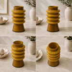 VASO DECORATIVO EM VIDRO AMARELO - Imagem 3