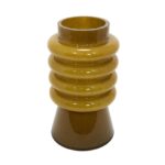 VASO DECORATIVO EM VIDRO AMARELO