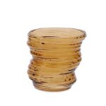 VASO EM VIDRO ÂMBAR EFEITO ESPIRAL