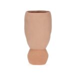 VASO DECORÂTIVO EM CERÂMICA TERRACOTA BASE ESCULTURAL - Imagem 2