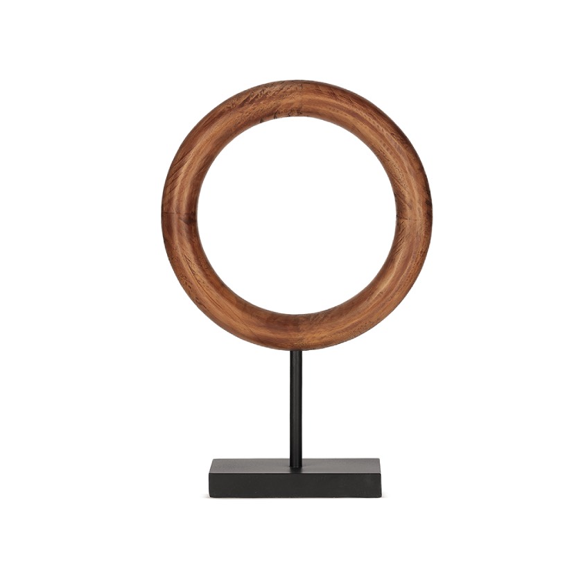 20404-2 ESCULTURA CIRCULAR EM MADEIRA - Imagem 1