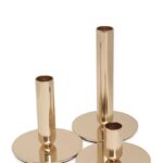 KIT CASTIÇAIS EM METAL DOURADO