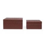 KIT CAIXAS DECORATIVAS MARROM COM ACABAMENTO METELASSADO - Imagem 2