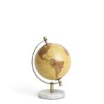 GLOBO TERRESTRE DECORATIVO EM METAL E MARMORE - Imagem 2