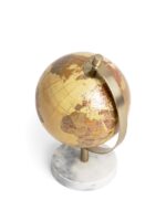 GLOBO TERRESTRE DECORATIVO EM METAL E MARMORE