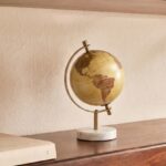 GLOBO TERRESTRE DECORATIVO EM METAL E MARMORE - Imagem 4