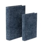 LIVRO CAIXA DECORATIVO EM VELUDO AZUL MARINHO - Imagem 3