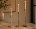 KIT CASTIÇAIS EM METAL DOURADO E NUDE - Imagem 5