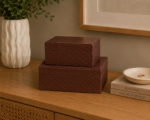 KIT CAIXAS DECORATIVAS MARROM COM ACABAMENTO METELASSADO - Imagem 5
