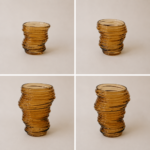 VASO EM VIDRO ÂMBAR EFEITO ESPIRAL - Imagem 3