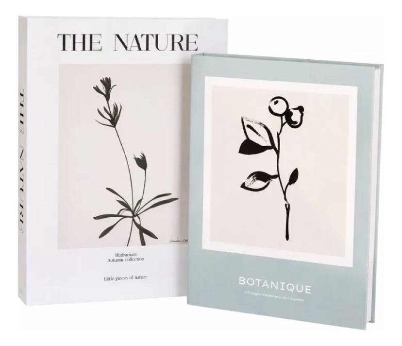 D_NQ_NP_2X_699667-MLB109095784952_042026-F JOGO DE LIVRO DECORATIVO BOTÂNICO - 2 PEÇAS - Imagem 1