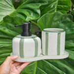 KIT DECORATIVO PARA LAVABO LISTRAS VERDES - Imagem 2