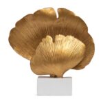 ESCULTURA FOLHAGEM DOURADA GENUS - Imagem 2