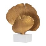 ESCULTURA FOLHAGEM DOURADA GENUS