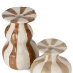 KIT PORTA-VELAS LISTRADO EM CERÂMICA GENUS - Imagem 2